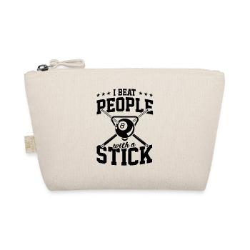 I Beat People With A Stick For Fun Billiard Snooke - Organic Pouch - nature - Front