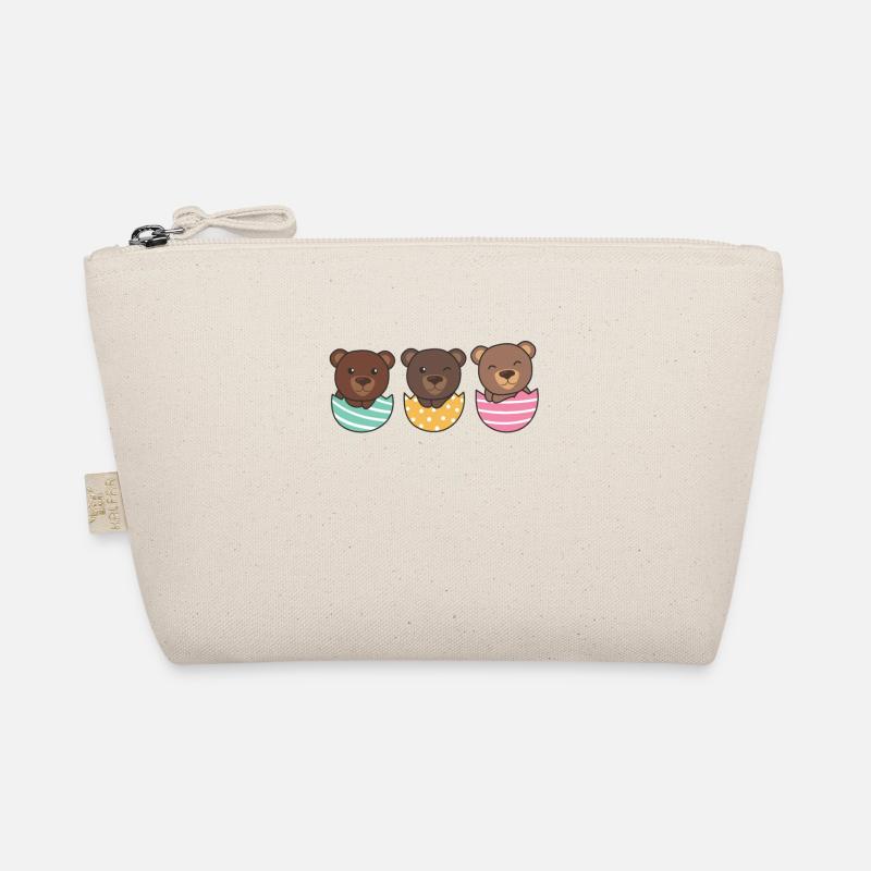 cute bears at Easter with Easter eggs bear Organic Pouch