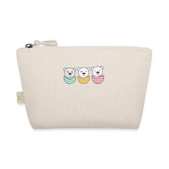 cute polar bears at Easter with Easter eggs polar bear - Organic Pouch - nature - Front