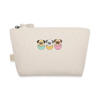 cute dogs at Easter with Easter eggs pug - Organic Pouch - nature - Front