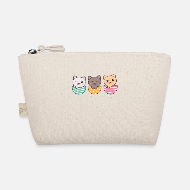 chats mignons à Pâques avec des œufs de Pâques chat Trousse biologique