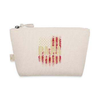 Papa US American Flag Patriotic Grandfather Funny - Organic Pouch - nature - Front