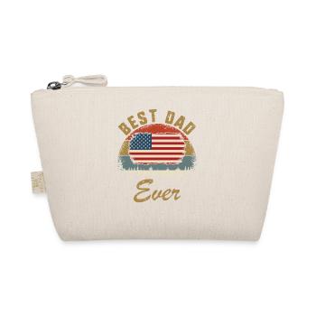 Best Dad Ever US American Flag Patriotic Fathers - Organic Pouch - nature - Front