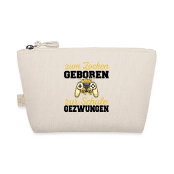 Zum Zocken Geboren Zur Schule Gezwungen Gaming - Bio-Täschchen - Natur - Vorne