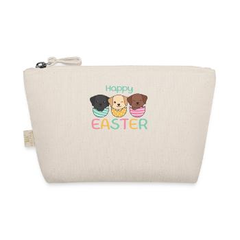 cute dogs at Easter with Easter eggs Labrador - Organic Pouch - nature - Front