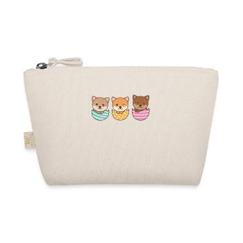 cute dogs for Easter with Easter eggs Shiba Inu - Organic Pouch - nature - Front