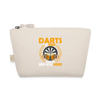 Darts & Bier Darum bin ich hier Dartscheibe Team D - Bio-Täschchen - Natur - Vorne