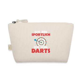 Ich bin sportlich Ich spiel Darts Dartscheibe Dart - Bio-Täschchen - Natur - Vorne