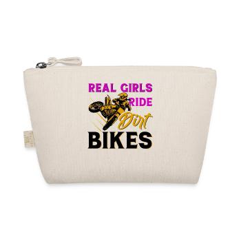 Motocross Girl Motocross Woman Offroad Motorcycle - Organic Pouch - nature - Front