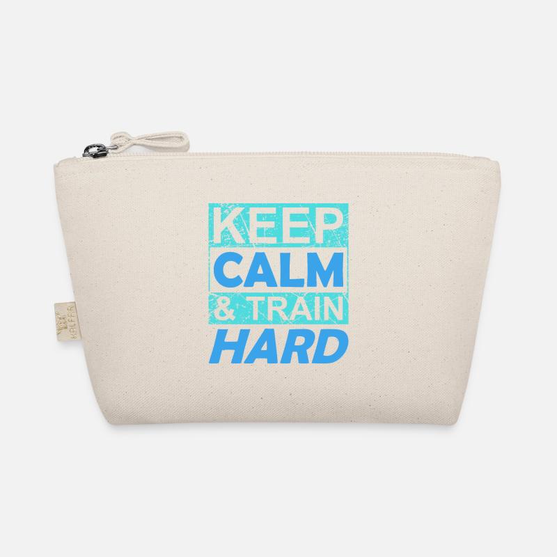 keep calm and train hard - Bio-Täschchen - Natur