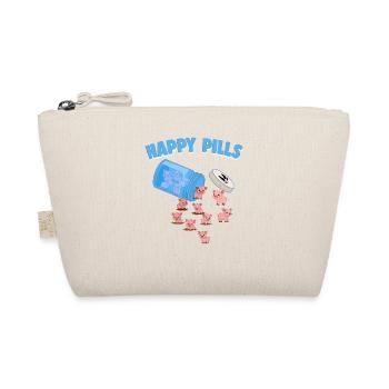 Happy Pills Farm Animal Funny Pig Lovers Humor - Organic Pouch - nature - Front