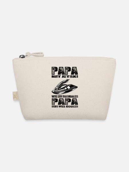 Papa Mit Jetski Wie Ein Normaler Papa Nur Cooler - Bio-Täschchen - Natur - Vorne