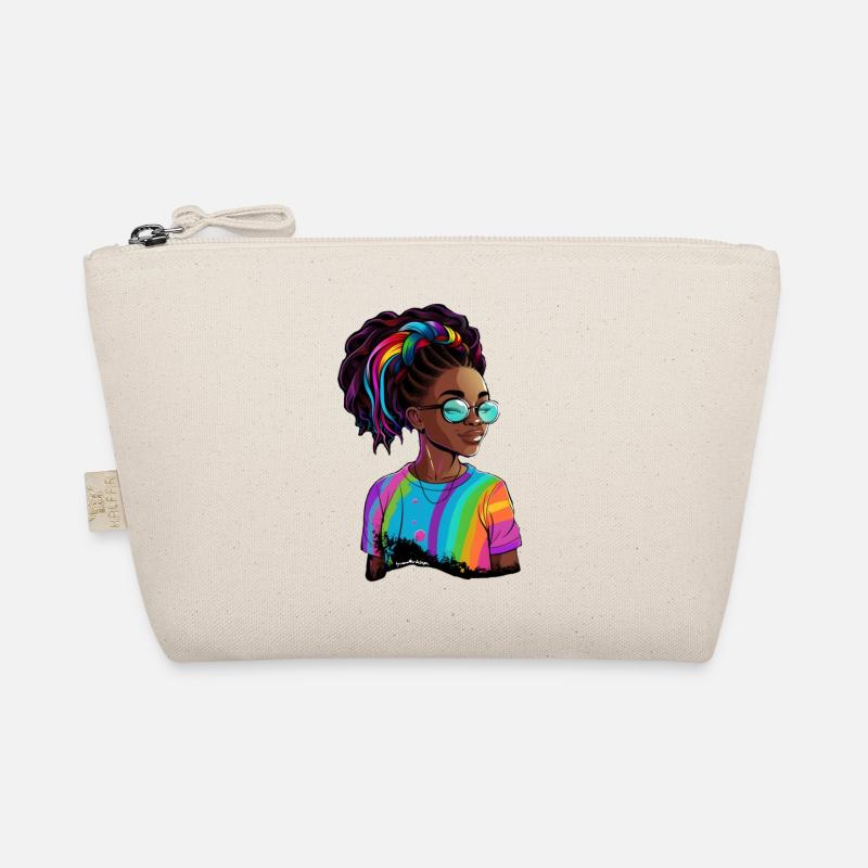 Colorful Dreadlocks and Rainbow T-Shirt Organic Pouch