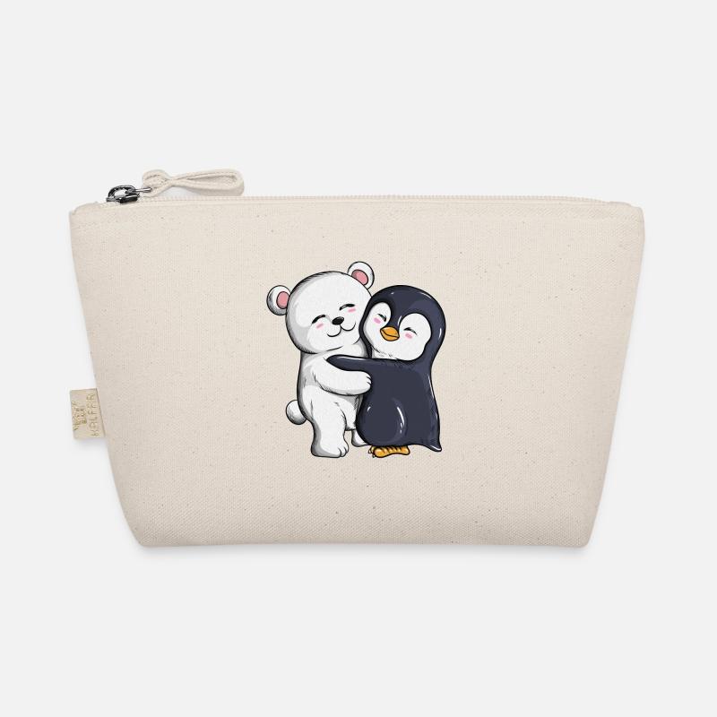 Polar bear penguin cuddle hugs penguins Organic Pouch