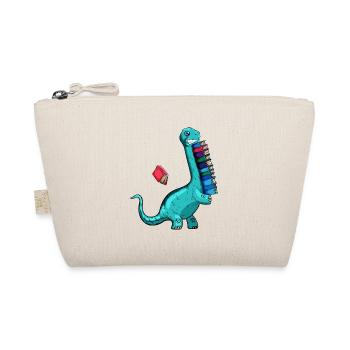 short arms bookworm read book dino books - Organic Pouch - nature - Front