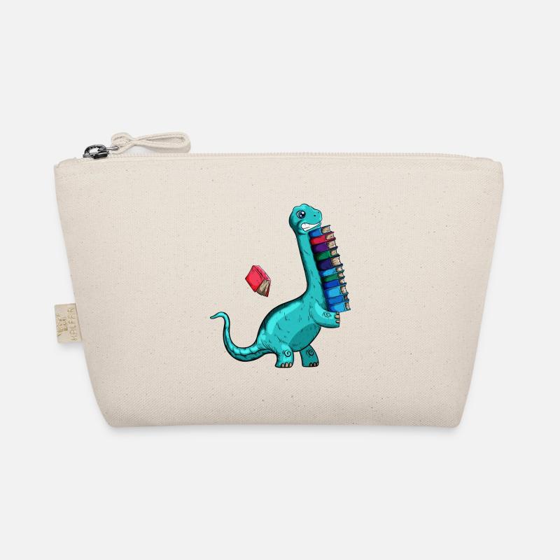 kurze Arme Bücherwurm Buch lesen Dino Bücher - Bio-Täschchen - Natur