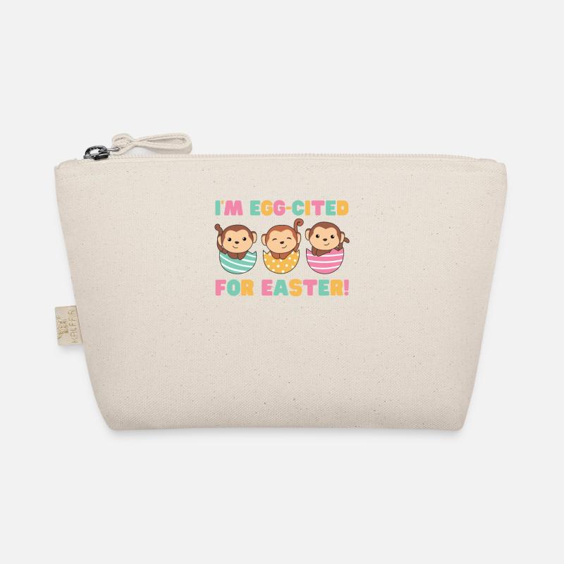 cute monkeys at Easter with Easter eggs monkey Organic Pouch