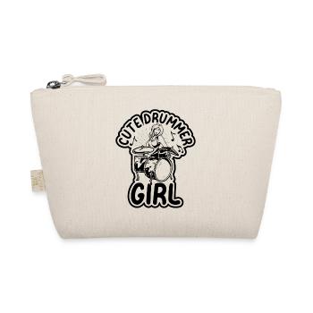 Cute Drummer Girl Drum Player Drummer Girl Drum Pl - Organic Pouch - nature - Front