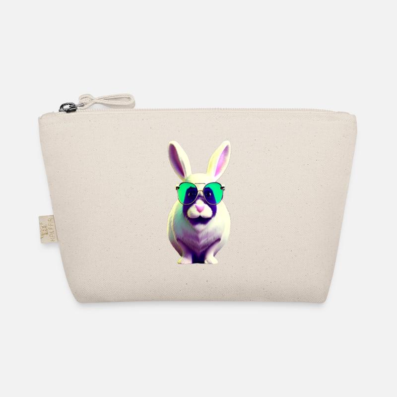 cool rabbit with sunglasses Organic Pouch