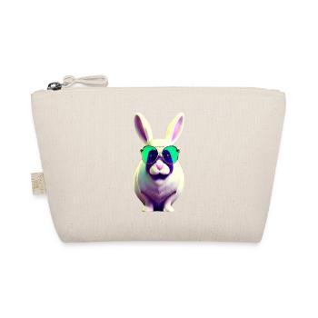 cooles Kaninchen mit Sonnenbrille - Bio-Täschchen - Natur - Vorne