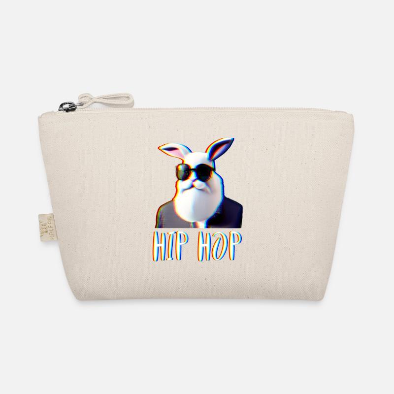 Hip Hop Hipster Hase Kaninchen mit Bart - Bio-Täschchen - Natur