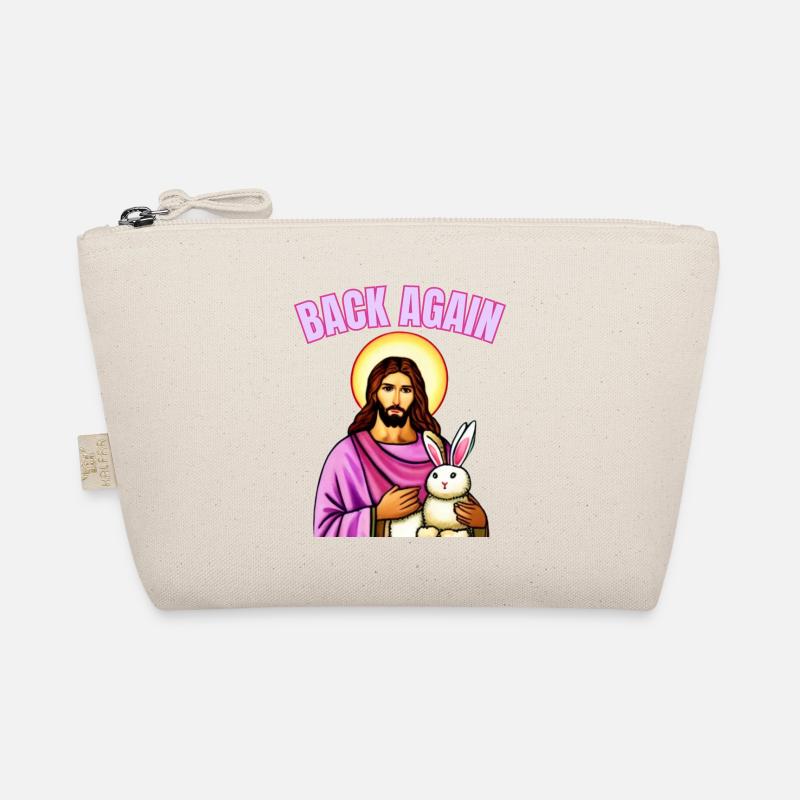 easter bunny with easter egg and jesus Organic Pouch