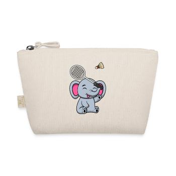 Elephant Safari Badminton Player Shuttlecock - Organic Pouch - nature - Front