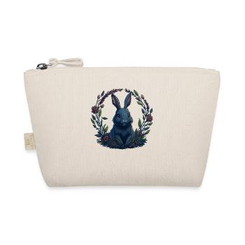 Rabbit with Easter eggs & spring flowers Easter - Organic Pouch - nature - Front