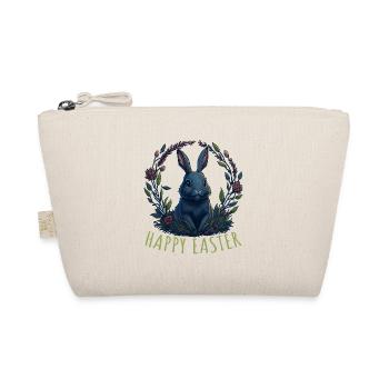 Rabbit with Easter eggs & spring flowers Easter - Organic Pouch - nature - Front