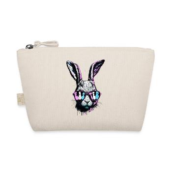 Groovy Rabbit With Sunglasses Easter Gift - Organic Pouch - nature - Front