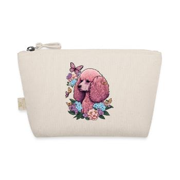 Pink poodle with flowers, butterflies, retro style - Organic Pouch - nature - Front