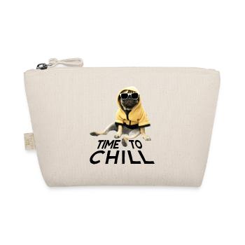 Mops Pug Zeit zum chillen - Bio-Täschchen - Natur - Vorne