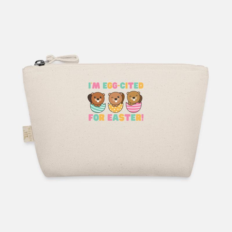 sweet beavers at Easter with Easter eggs beaver Organic Pouch