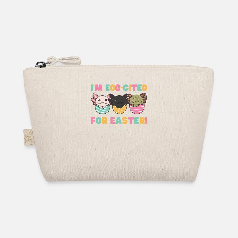 sweet axolotls at Easter with Easter eggs axolotl Organic Pouch