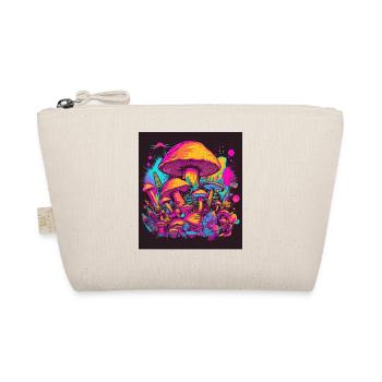 Synthwave Magic Mushrooms - Trippy Retro Art - Organic Pouch - nature - Front