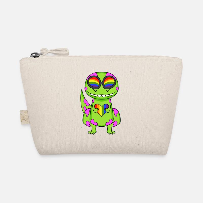 Dino Regenbogen Herz Dinosaurier Mädchen Bio-Täschchen