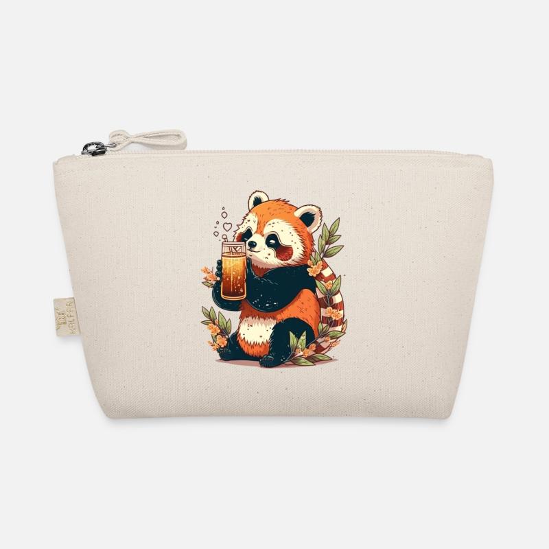 Happy red panda loves beer Organic Pouch