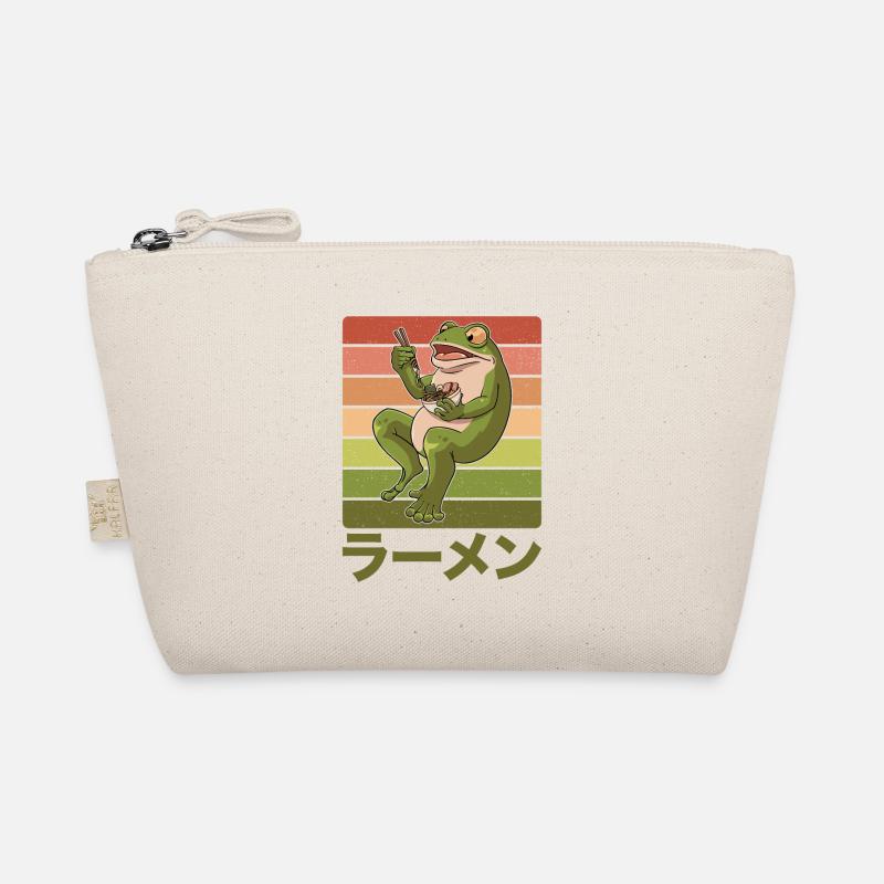 Krötenfrosch isst Ramen-Suppe Design für einen Bio-Täschchen