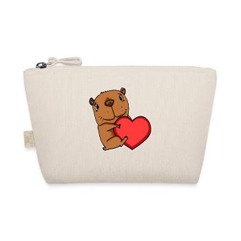 Motif de cœur Capybara capybara - Trousse biologique - nature - Devant