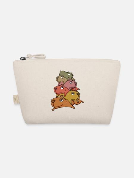 Capybara Haufen Wasserschwein - Bio-Täschchen - Natur
