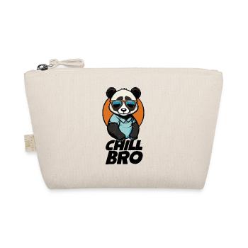 Chill Bro Funny Cartoon Panda with Sunglasses - Organic Pouch - nature - Front