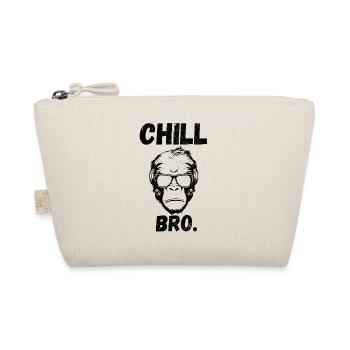 Chill Bro Monkey with Sunglasses Funny Outfit - Organic Pouch - nature - Front