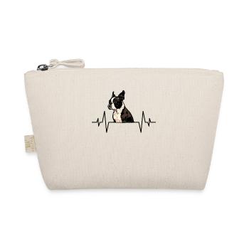 Boston Terrier Dog Heartbeat - Organic Pouch - nature - Front