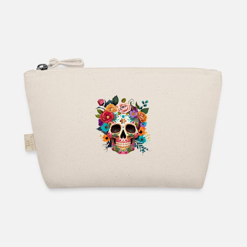 Skull with flowers Organic Pouch