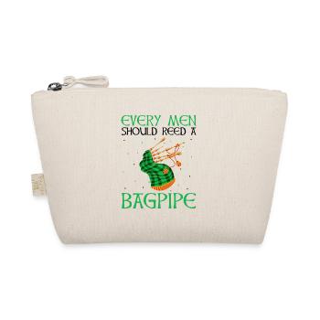 Bagpipe Quote for Scots and Bagpipe Musicians - Organic Pouch - nature - Front