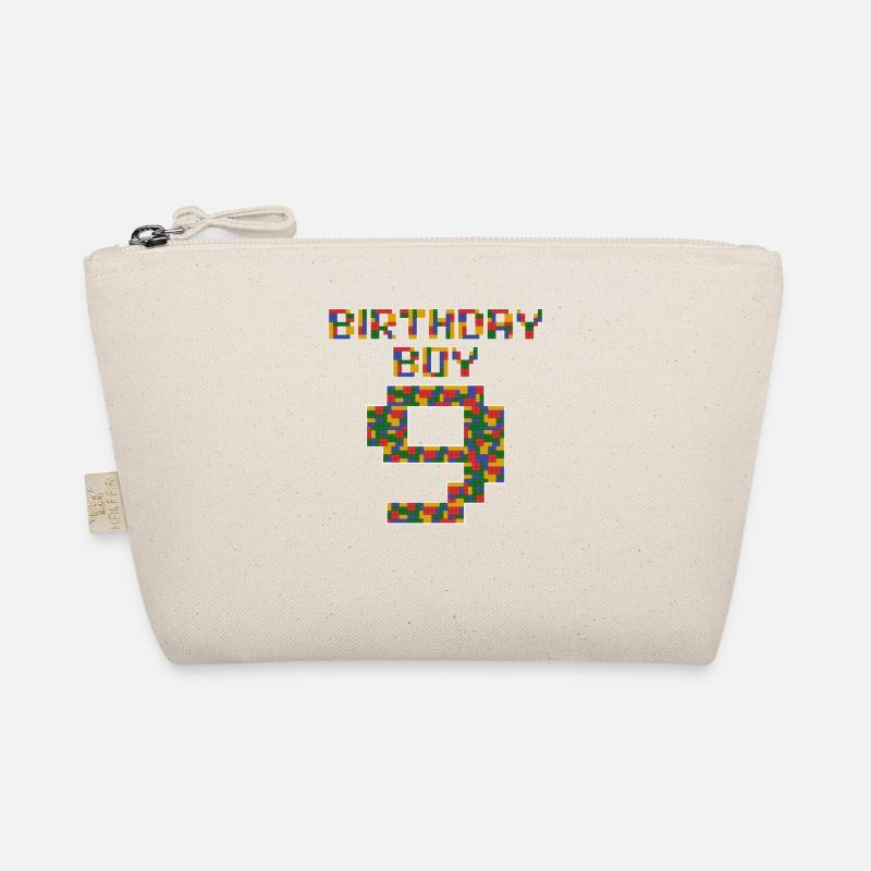 Cute 9th Birthday Gift 9 Year Old Block Building Organic Pouch