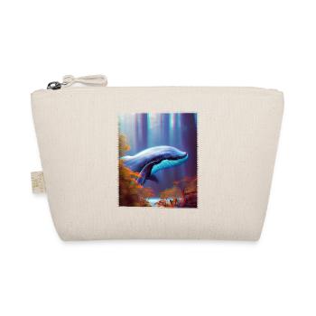Blue whale soaring through the forest Surrealism - Organic Pouch - nature - Front