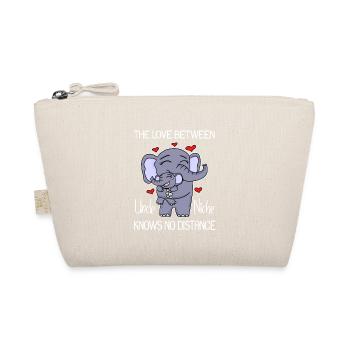 Onkel und Nichte Liebe Elefant Geschenk - Bio-Täschchen - Natur - Vorne