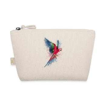 Watercolor Colorful Scarlet Macaw Parrot Pantanal - Organic Pouch - nature - Front