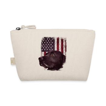Patriotische USA Flagge Schwarze Labrador Bekleidung für Lab - Bio-Täschchen - Natur - Vorne